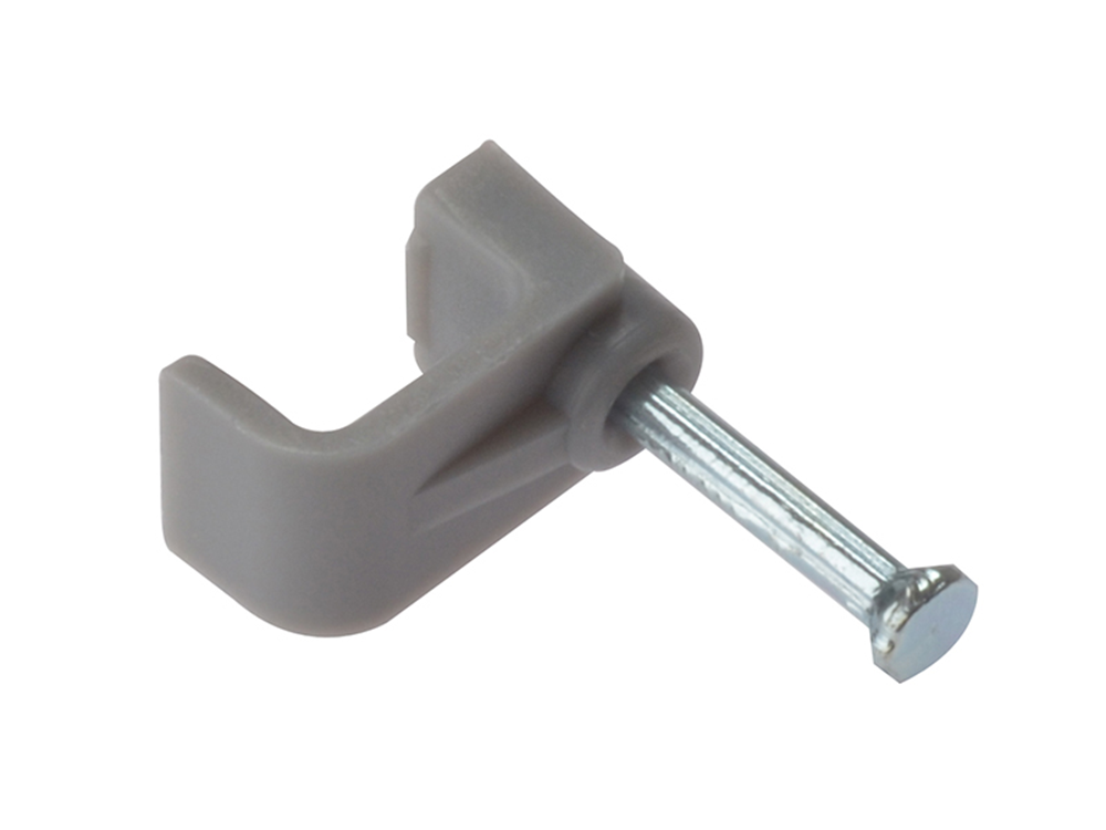 ForgeFix FORFCC4G Cable Clip Flat Grey 4.00mm Box 100 |