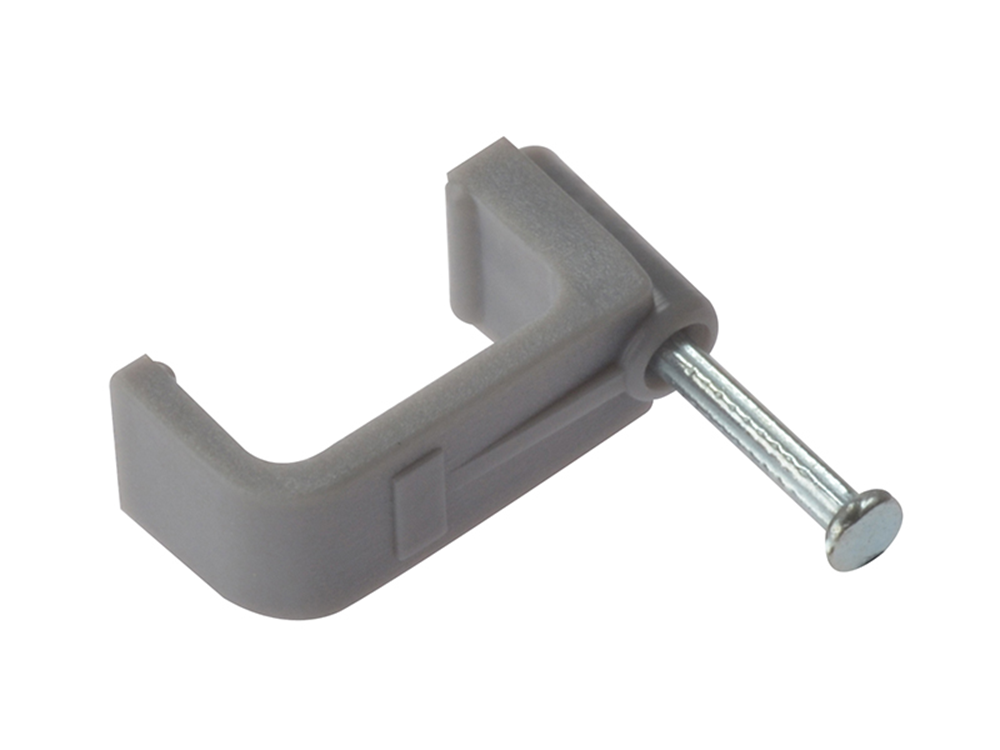 ForgeFix FORFCC6G Cable Clip Flat Grey 6.00mm Box 100 |