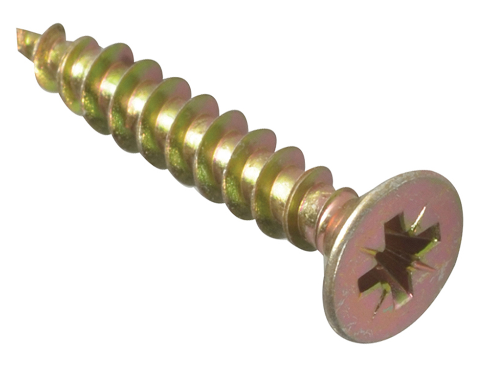 ForgeFix FORMPS520Y Multi-Purpose Pozi Compatible Screw CSK ST ZYP 5.0 x 20mm Box 200 |