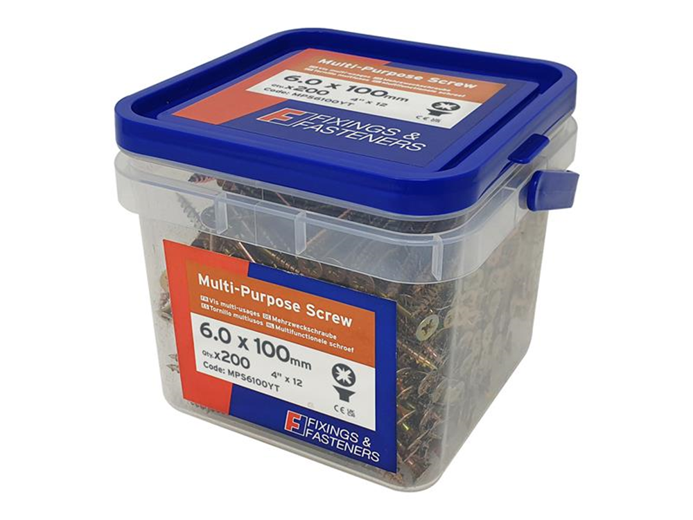 ForgeFix FORMPS6100YT FORMPS6100YTMulti-Purpose Screws, Pozi, CSK, ZYP |