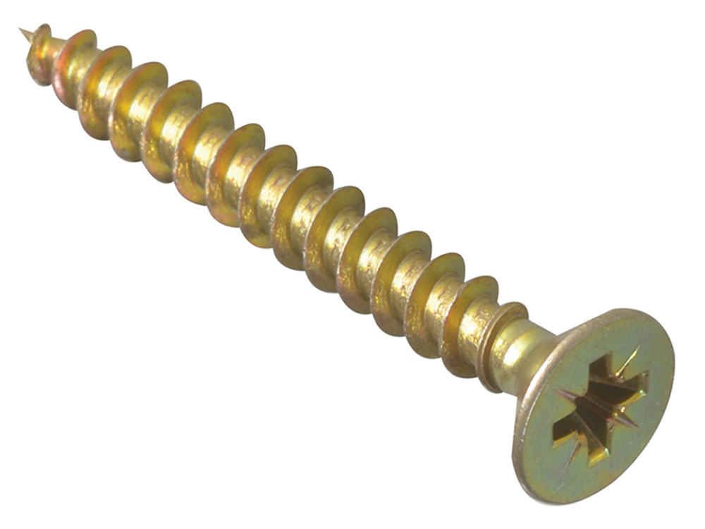 ForgeFix FORMPS640Y Multi-Purpose Pozi Compatible Screw CSK ST ZYP 6.0 x 40mm Box 200 |
