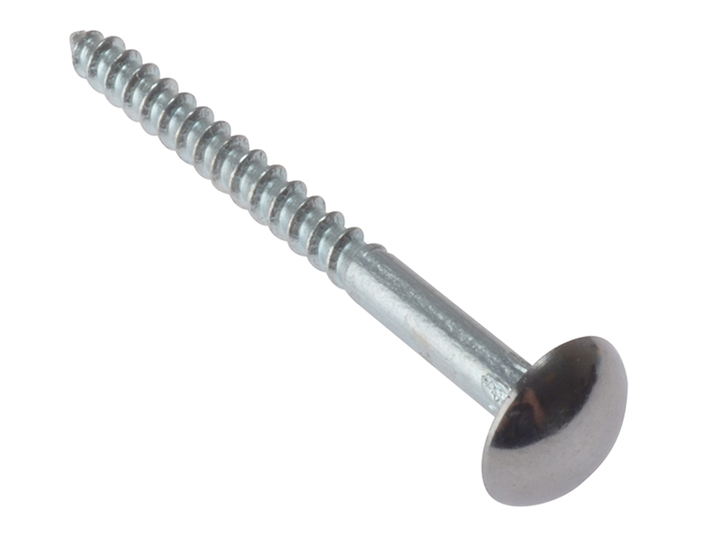 ForgeFix FORMS112CPM Mirror Screw Chrome Domed Top Slotted CSK ST ZP 1.1/2in x 8 Bag 10 |