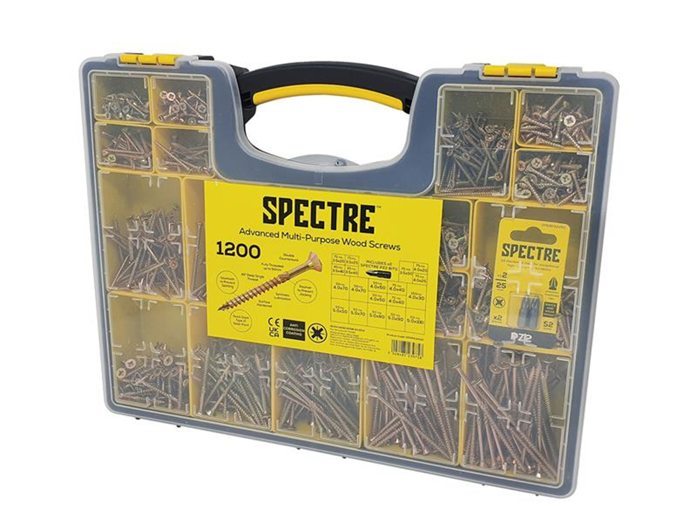 ForgeFix FOROPSP1200Y FOROPSP1200YSpectreÔäó Wood Screw Site Organiser 1200 Piece |