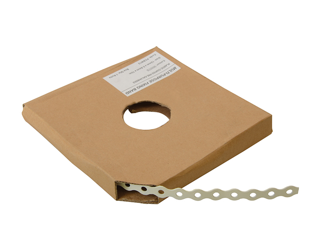 ForgeFix FORPCBW12 White Plastic Coated Pre-Galvanised Band 12mm x 0.8 x 10m Box 1 |