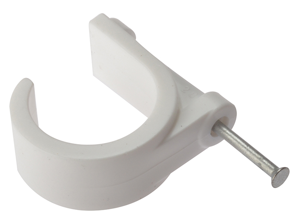 ForgeFix FORPCMN28 Pipe Clip with Masonry Nail 28mm Box 100 |