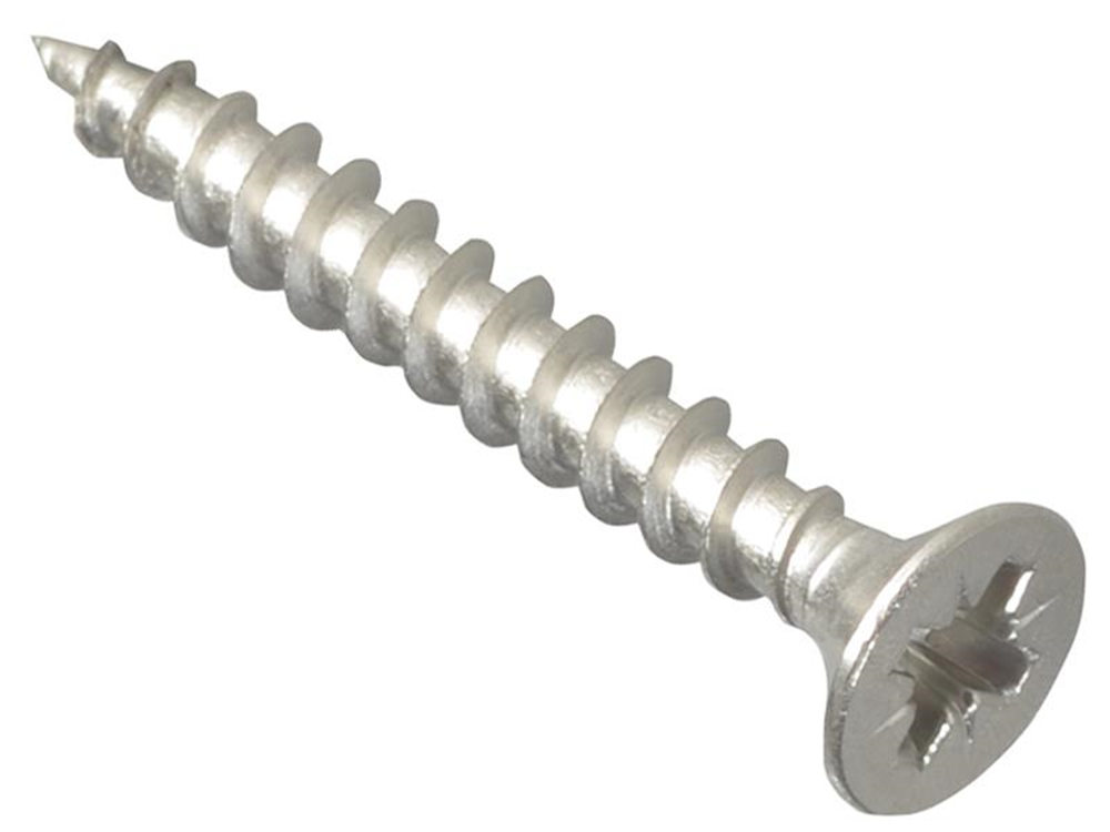 ForgeFix FORPOZI430S Multi-Purpose Pozi Compatible Screw CSK ST S/Steel 4.0 x 30mm Box 200 |