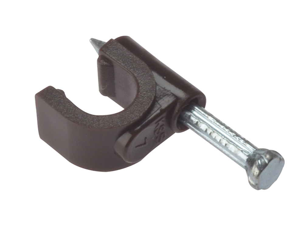 ForgeFix FORRCC67BR Cable Clip Round Coax Brown 6-7mm Box 100 |