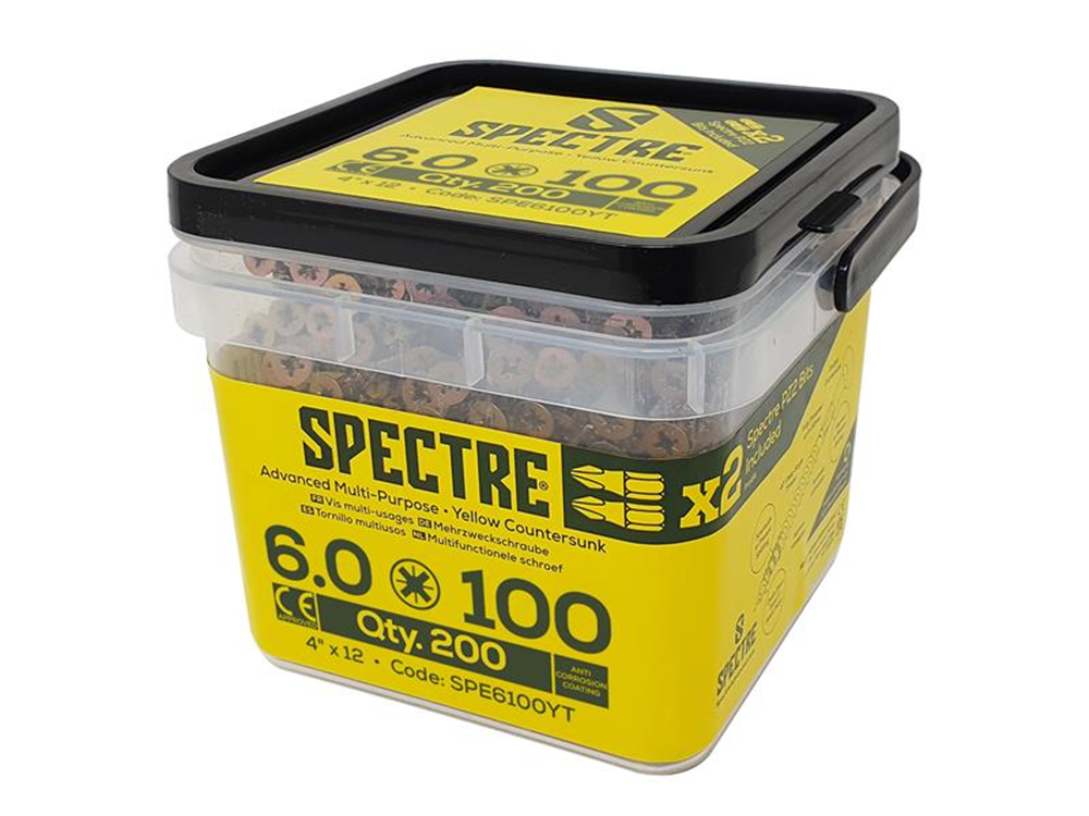 ForgeFix FORSP6100YT FORSP6100YTSpectreÔäó Screw, PZ Compatible, CSK, ZYP |