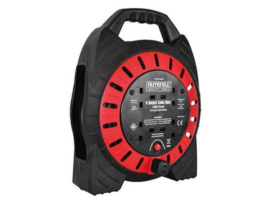 Faithfull Power Plus FPPCR10MSE Semi-Enclosed Cable Reel 240V 10m 13A 4G |