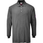 Portwest FR10GRRL -  sz L Flame Resistant Anti-Static Long Sleeve Polo Shirt - Grey