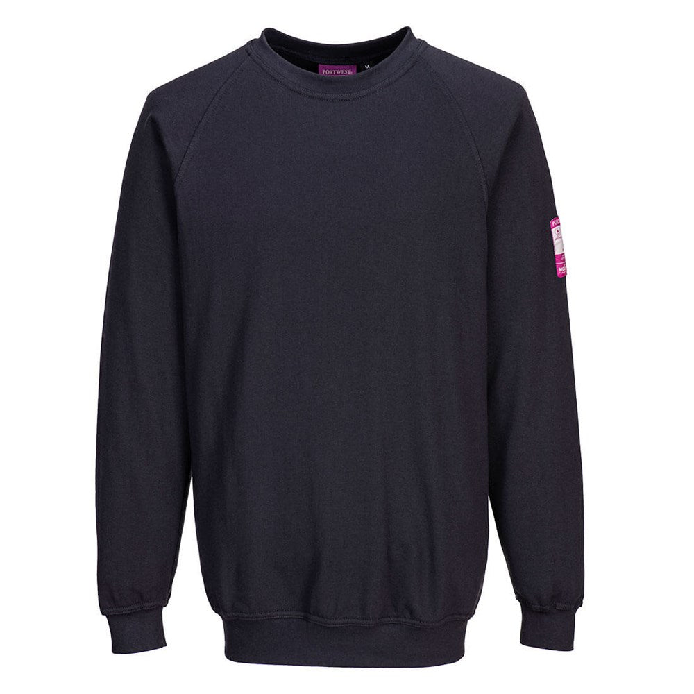 Portwest FR12NARL -  sz L Flame Resistant Anti-Static Long Sleeve Sweatshirt - Navy