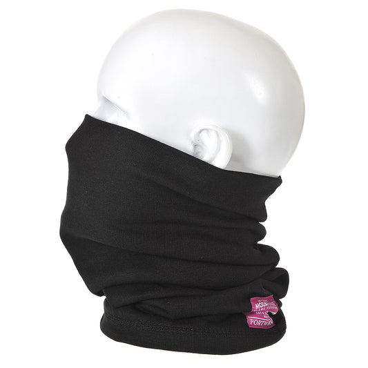 Portwest FR19 - Black Flame Resistant Anti-Static Neck Tube Snood Welding