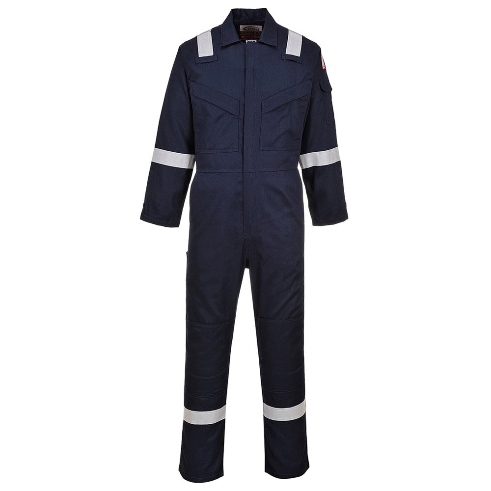 Portwest FR21NARXXXL -  sz 3XL Flame Resistant Super Light Weight Anti-Static Coverall 210g - Navy