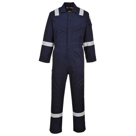 Portwest FR21NARXXXL -  sz 3XL Flame Resistant Super Light Weight Anti-Static Coverall 210g - Navy