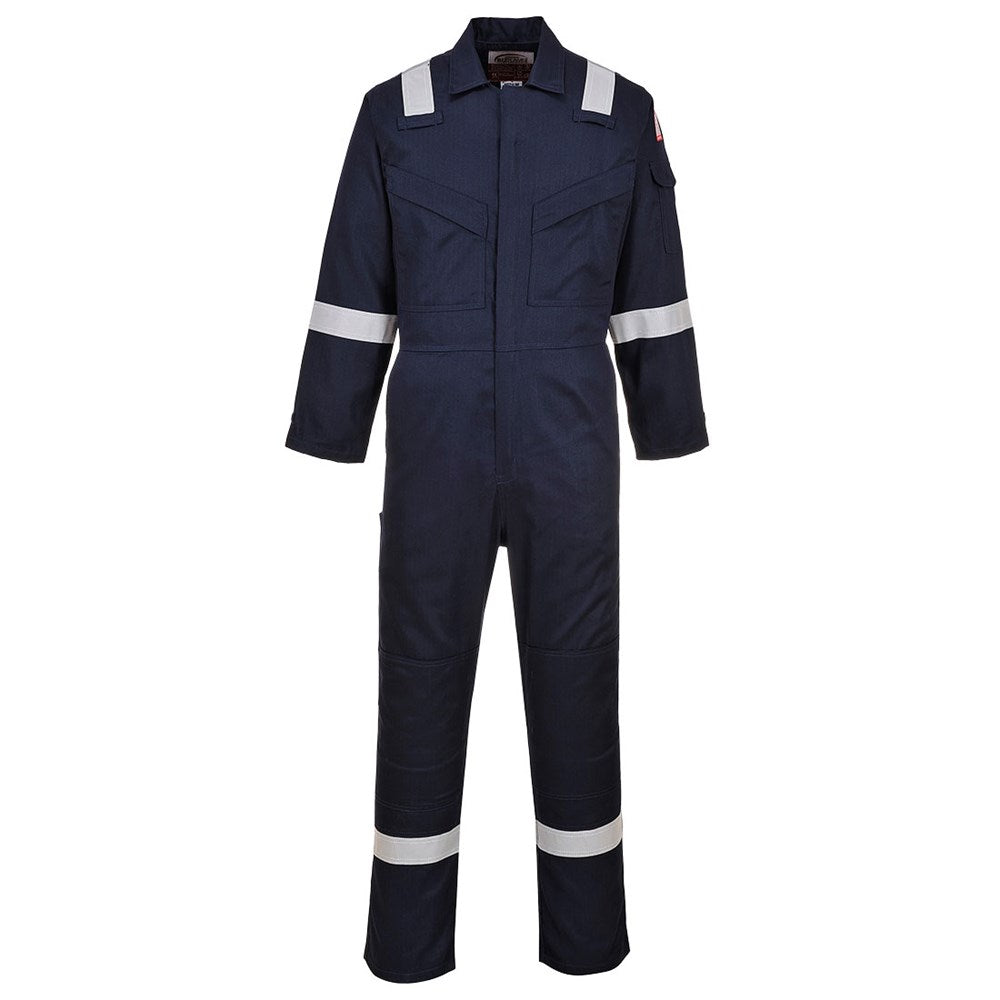 Portwest FR21NATXL -  sz XL Flame Resistant Super Light Weight Anti-Static Coverall 210g - Navy