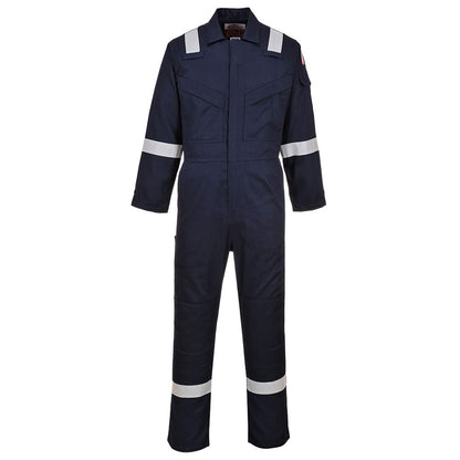 Portwest FR21NATM -  sz M Flame Resistant Super Light Weight Anti-Static Coverall 210g - Navy