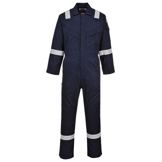 Portwest FR21NATXXL -  sz 2XL Flame Resistant Super Light Weight Anti-Static Coverall 210g - Navy