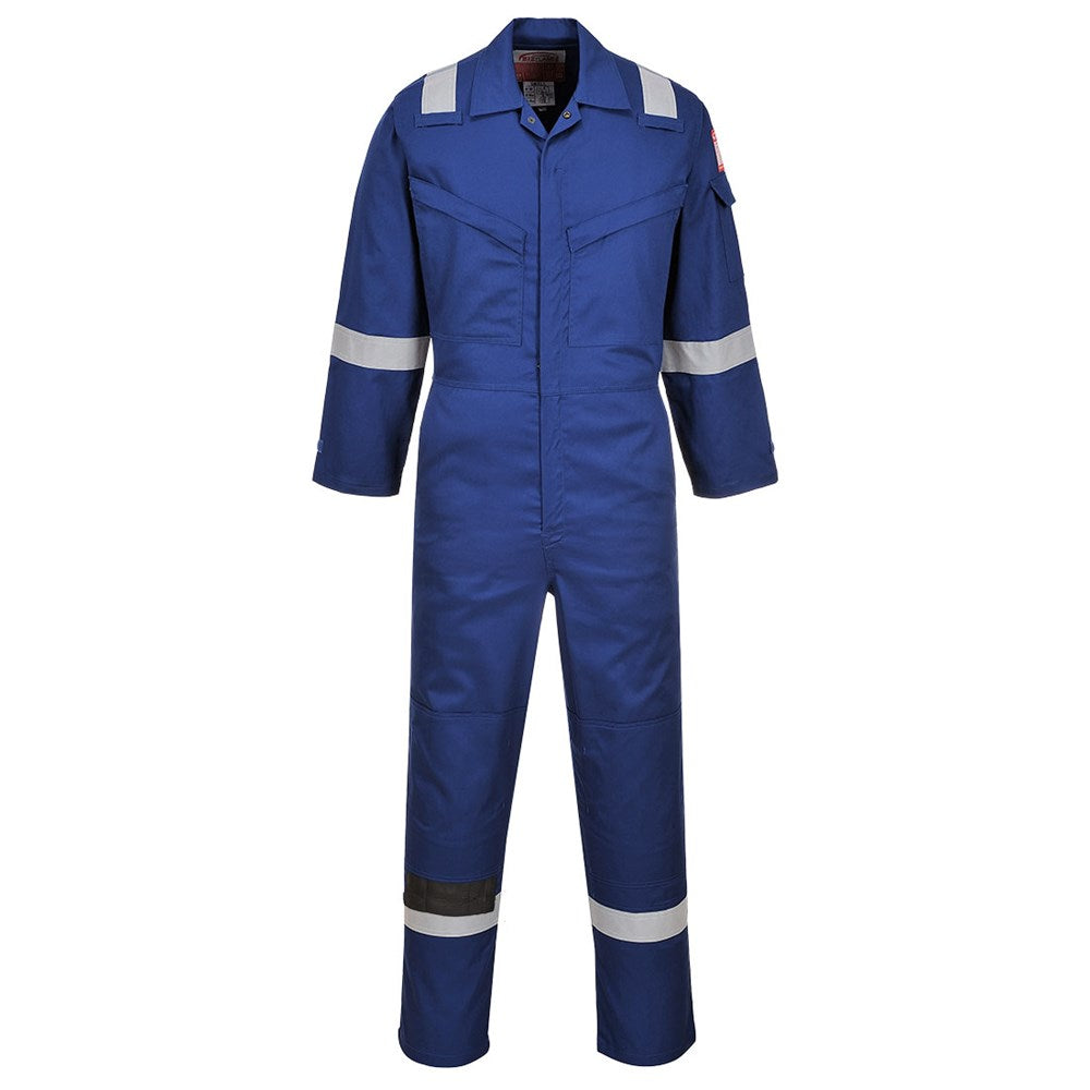 Portwest FR21RBRL -  sz L Flame Resistant Super Light Weight Anti-Static Coverall 210g - Royal Blue