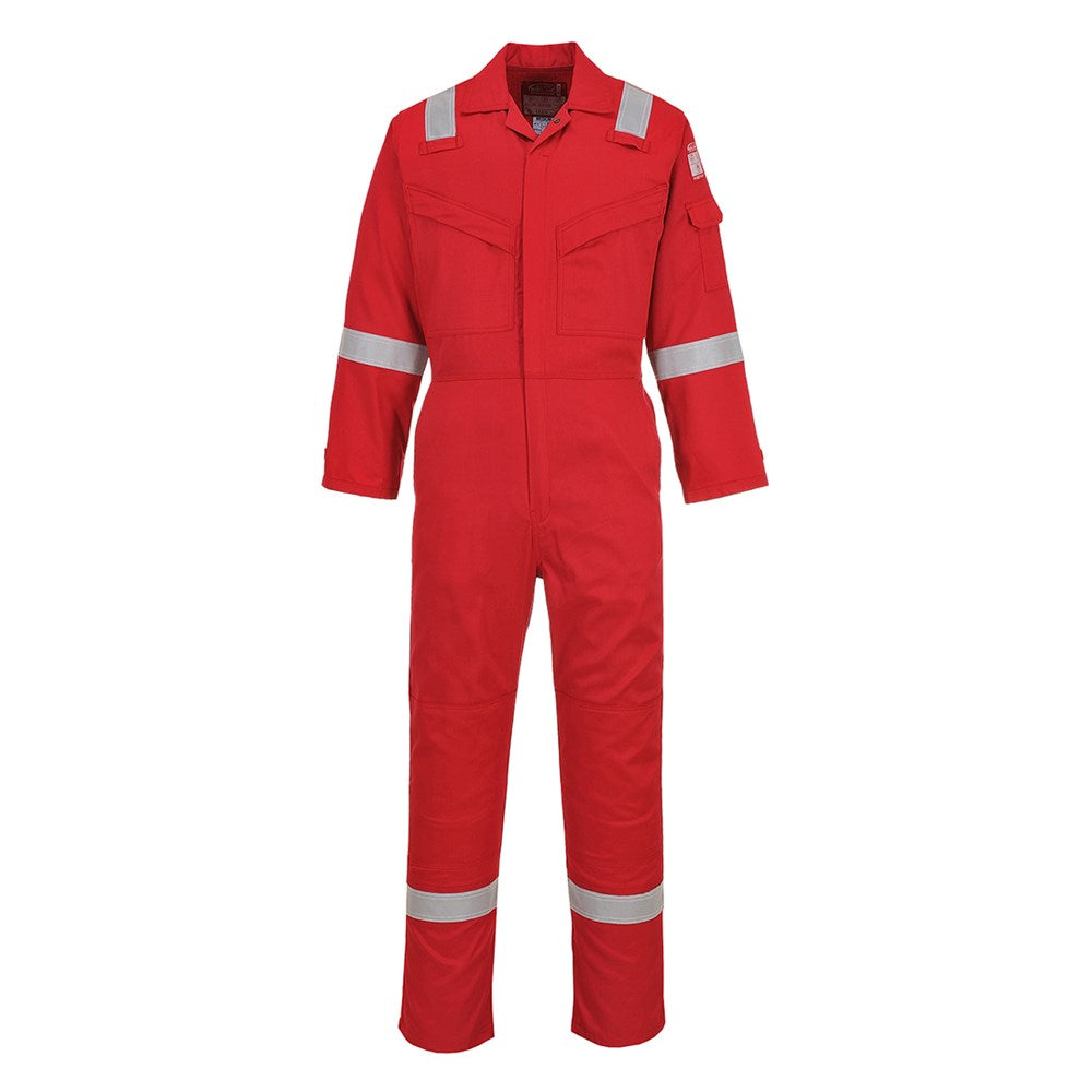 Portwest FR21RERXXXL -  sz 3XL Flame Resistant Super Light Weight Anti-Static Coverall 210g - Red