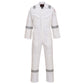 Portwest FR50 White Sz S Regular Flame Resistant Anti-Static Boiler Suit Coverall Overall