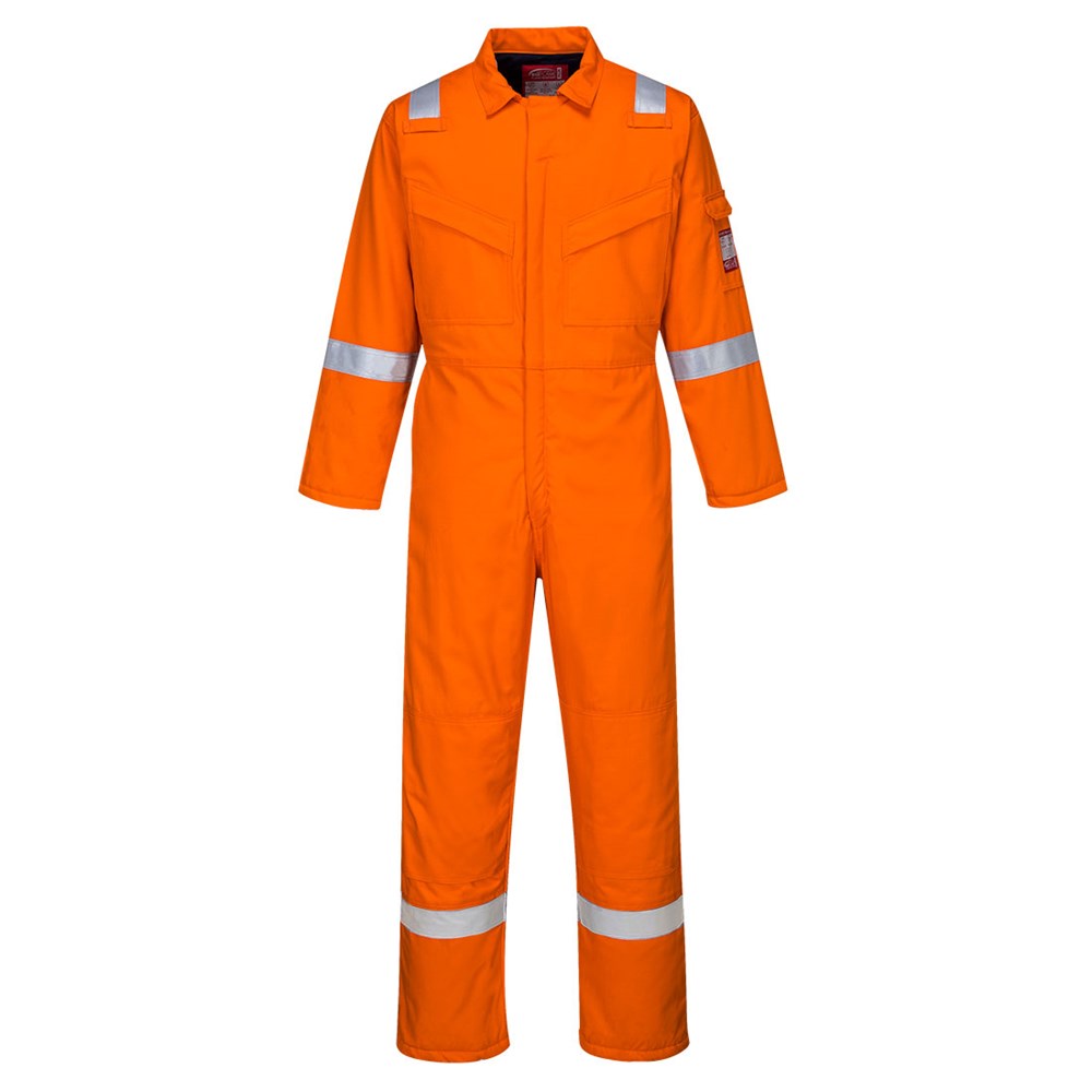Portwest FR52ORRL -  sz L Padded Anti-Static Coverall - Orange