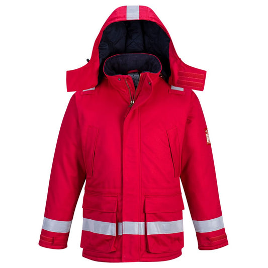 Portwest FR59RERS -  sz S FR Anti-Static Winter Jacket - Red