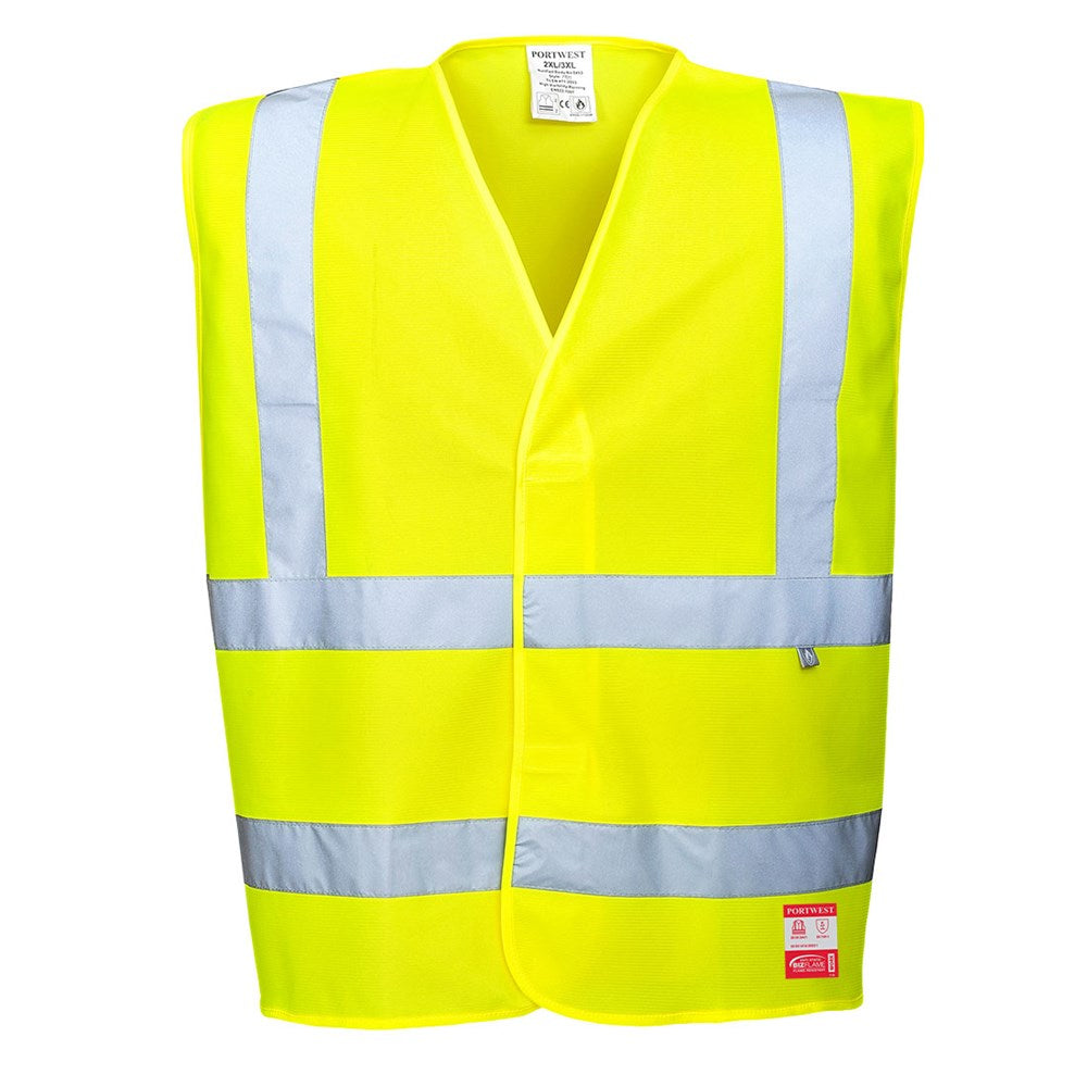 Portwest FR71YERS/M -  sz S/M Hi-Vis Anti Static Vest - Flame Resistant - Yellow