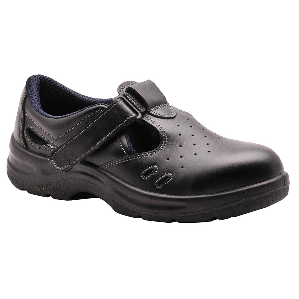 Portwest FW01BKR40 -  sz 40 Steelite Safety Sandal S1 - Black