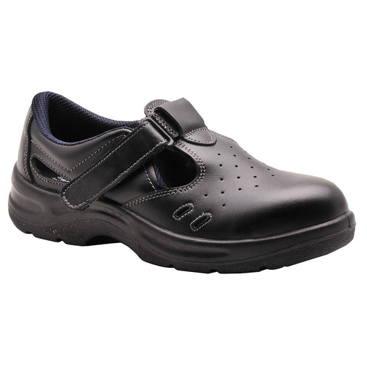 Portwest FW01BKR42 -  sz 42 Steelite Safety Sandal S1 - Black