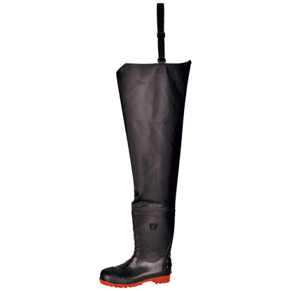 Portwest FW71BKR39 -  sz 39 Safety Waist Wader S5 - Black
