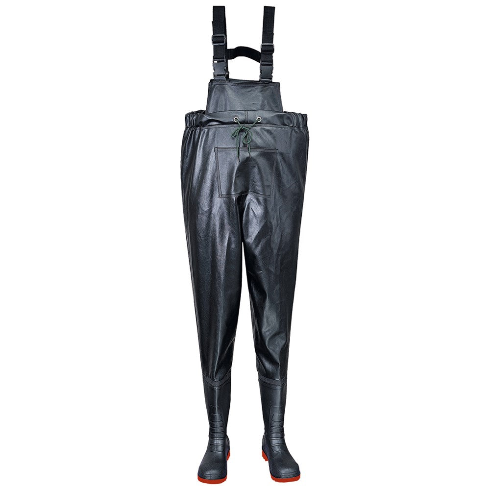 Portwest FW74BKR37 -  sz 37 Safety Chest Wader S5 - Black