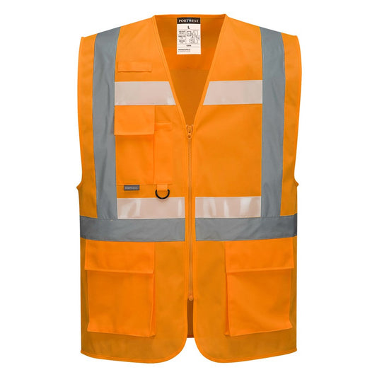 Portwest G456ORRXL -  sz XL Glowtex Ezee Zip Executive Vest - Orange
