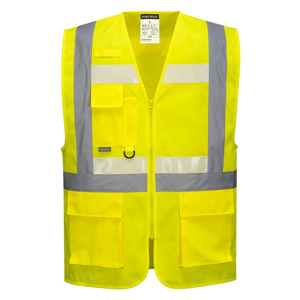 Portwest G456YERXXL -  sz 2XL Glowtex Ezee Zip Executive Vest - Yellow