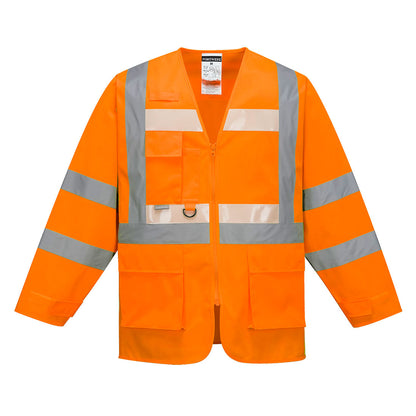 Portwest G475 - Orange Glowtex Hi-Vis Executive Jacket sz L Hiviz Visbility Coat
