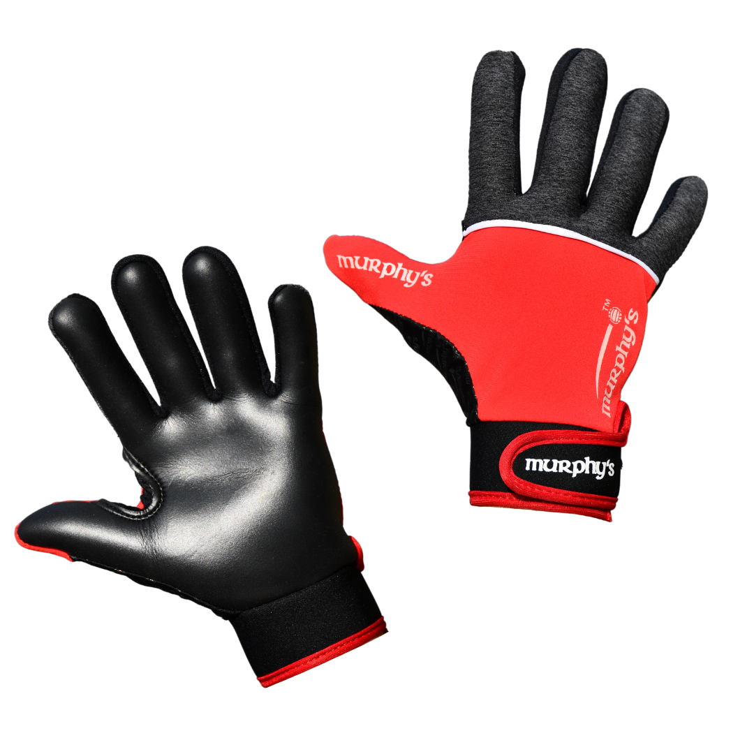 Murphy's V2 Gaelic Gloves Junior - 4 / Under 8 - Grey/Red/White