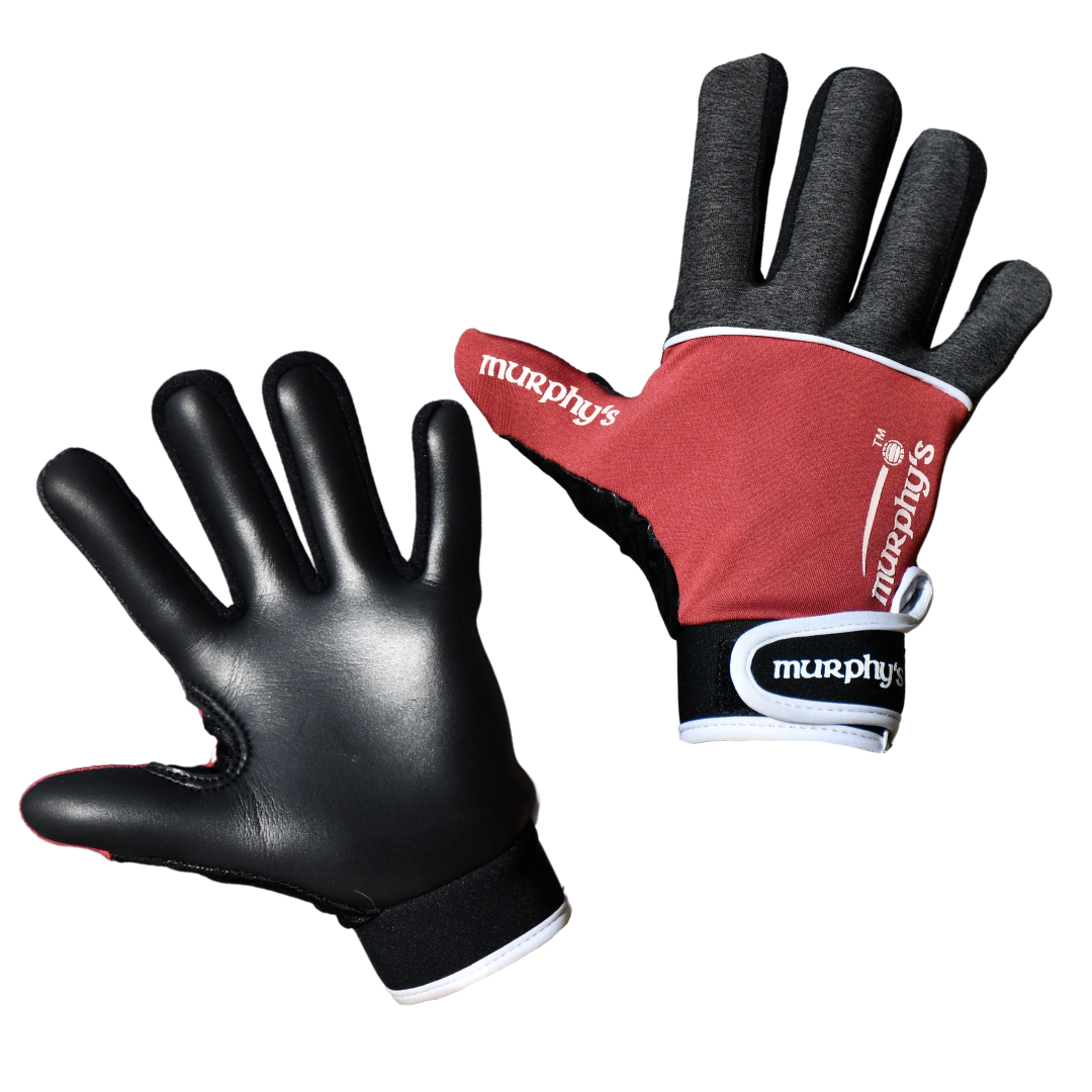 Murphy's V2 Gaelic Gloves - 9 / Medium - Grey/Maroon/White