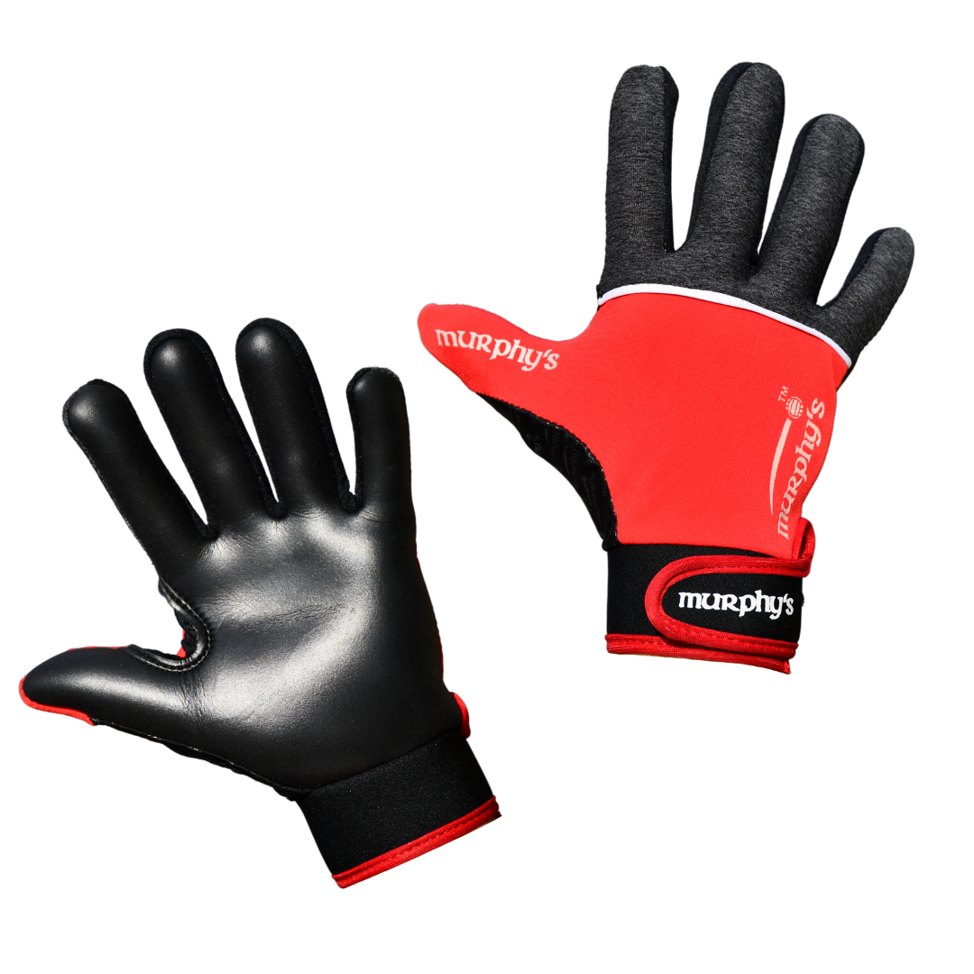 Murphy's V2 Gaelic Gloves - 10 / Large - Grey/Red/White