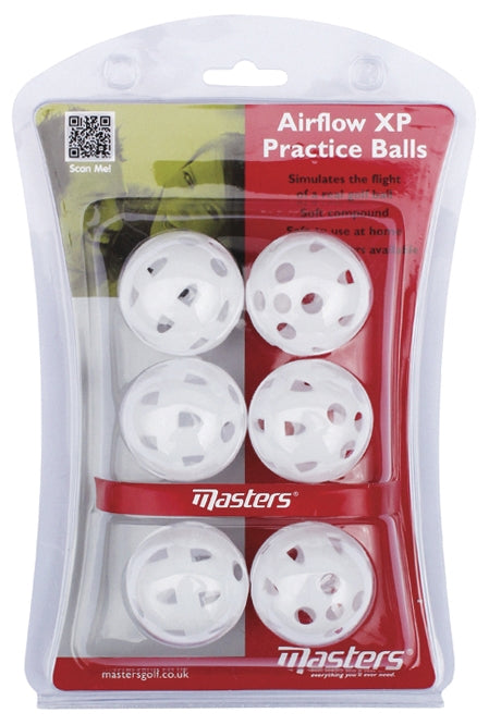 Masters Airflow Practice Balls White (Pack of 6)