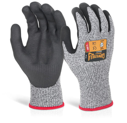BEESWIFT GLOVEZILLA NITRILE PALM COATED GLOVES GREY L