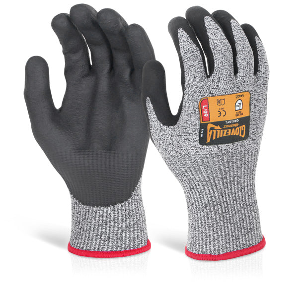 BEESWIFT GLOVEZILLA NITRILE PALM COATED GLOVES GREY XL