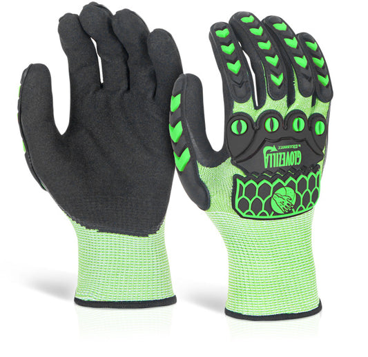 BEESWIFT GLOVEZILLA SANDY NITRILE COATED GLOVES GREEN XXL