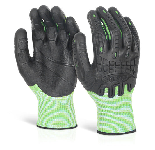 BEESWIFT GLOVEZILLA CUT RESISTANT FULLY COATED IMPACT GLOVES GREEN M