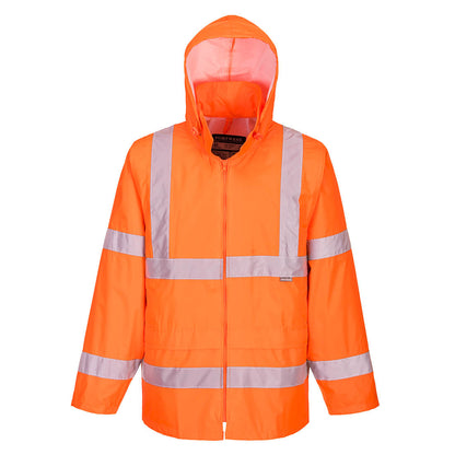 Portwest H440 - Orange Sz L Hi-Vis Rain Jacket Coat Visibility Reflective
