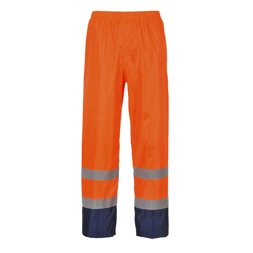 Portwest H444ONRXL -  sz XL Hi-Vis Classic Contrast Rain Trouser - Orange/Navy