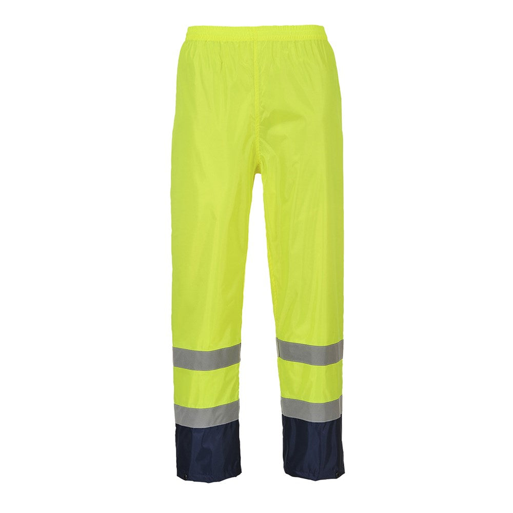 Portwest H444YNRL -  sz L Hi-Vis Classic Contrast Rain Trouser - Yellow/Navy