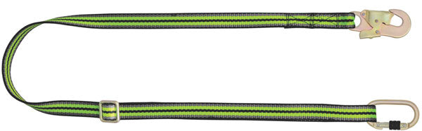 KRATOS 2MTR ADJUSTABLE WEBBING LANYARD BLACK/GREEN 2M