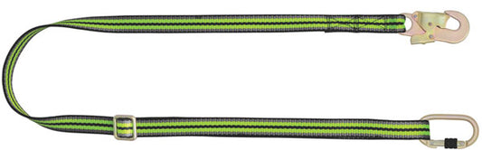 KRATOS 2MTR ADJUSTABLE WEBBING LANYARD BLACK/GREEN 2M