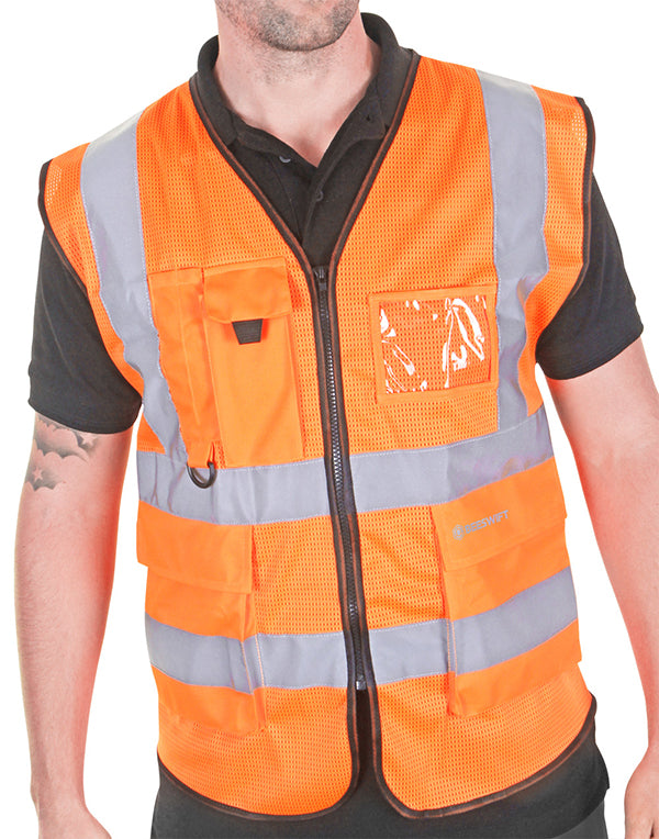 BEESWIFT HI-VIS EXECUTIVE MESH VEST ORANGE S