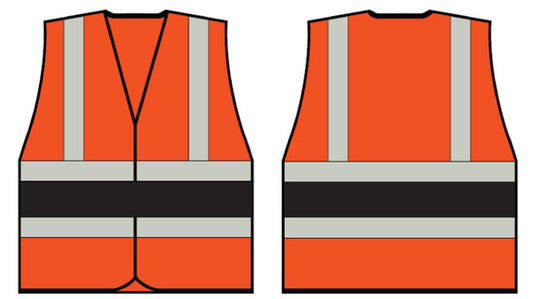 Beeswift - ORANGE WCENG VEST WITH BLACK RED GREEN OR BLUE BAND - Hi Vis