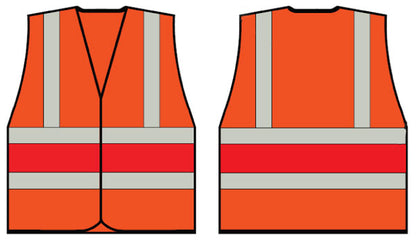 ORANGE WCENG VEST WITH RED BAND MED